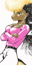 Wolverbabe in color!  Zhora done in PhotoShop.